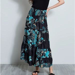 NWOT Elie Tahari Linen Print Maxi Skirt/Dress